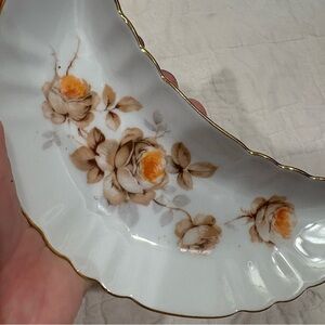 Vintage Bone Cresent Dish From Germany